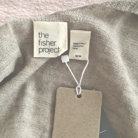 EILEEN FISHER The Fisher Project Open Back Royal Alpaca V-Neck Sweater Size M - Picture 7 of 8